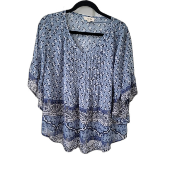 Boho Flowy Top with Ruffle Sleeves - Large - Picture 1 of 4